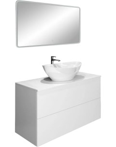 Мебель для ванной Otto 100 белый глянец со стеклянной столешницей Orange