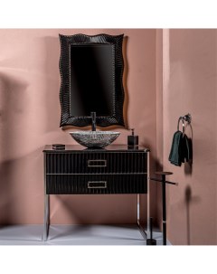 Мебель для ванной Monaco 100 столешницей из мрамора черная хром Armadi art
