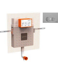 Смывной бачок скрытого монтажа V12 762 1740 01 Кнопка смыва Sirius 740 0486 матовый хром Vitra