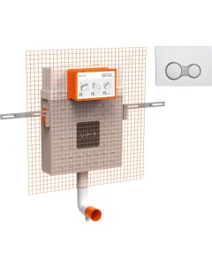 Смывной бачок скрытого монтажа V12 762 1740 01 Кнопка смыва Sirius 740 0480 глянцевый хром Vitra