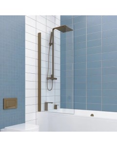 Шторка на ванну DE020 150х55 профиль бронза светлая Kubele
