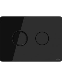 Кнопка смыва Accento Circle стеклянная черная глянцевая Cersanit