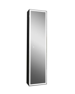 Зеркало шкаф Mirror Box black LED 40х160 с подсветкой Континент