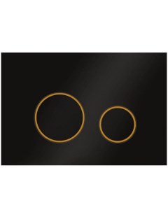 Кнопка смыва Round Design черная с золотом Veconi