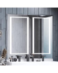 Зеркало Сакура с подсветкой и часами Акватон