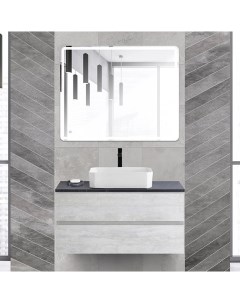 Мебель для ванной Molveno 46 100 legno bianco со столешницей marmo nero opaco Cezares