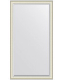 Зеркало Exclusive Floor 109х200 белая кожа с хромом в багетной раме напольное Evoform
