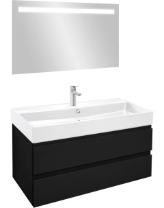 Мебель для ванной Madeleine 100 черная матовая раковина белая глянцевая Jacob delafon
