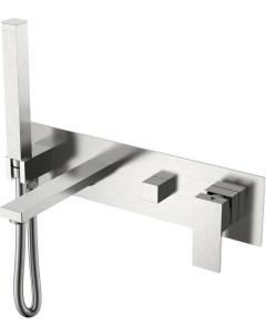 Смеситель для ванны с душем Qubic С ВНУТРЕННЕЙ ЧАСТЬЮ brushed nickel Boheme