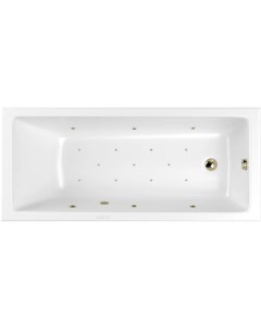 Акриловая ванна Wave RELAX 160x70 см с гидромассажем с каркасом со сливом переливом фурнитура бронза Whitecross
