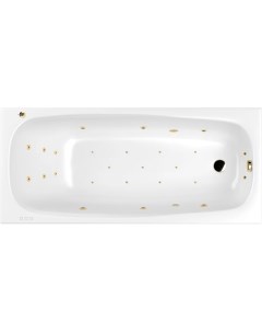 Акриловая ванна Layla ULTRA 180x80 см с гидромассажем с каркасом со сливом переливом фурнитура золот Whitecross