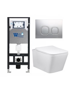 Комплект 3 в 1 инсталляция WW Amberg 506 10000005662 Унитаз Vincea Q Line VT1 12 кнопка хром Weltwasser