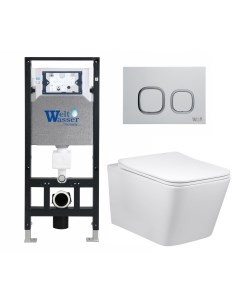Комплект 3 в 1 инсталляция WW Amberg 506 10000005662 Унитаз Vincea Q Line VT1 12 кнопка белая Weltwasser