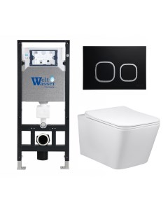 Комплект 3 в 1 инсталляция WW Amberg 506 10000005662 Унитаз Vincea Q Line VT1 12 кнопка черная Weltwasser