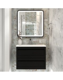 Мебель для ванной Platino 75 подвесная черная матовая Art&max