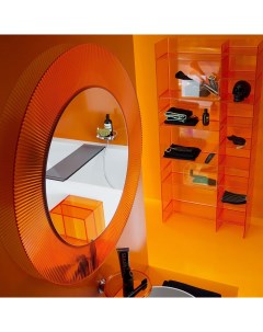 Зеркало Kartell by 80 оранжевое с подсветкой Laufen