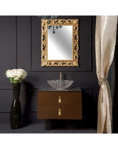 Мебель для ванной NeoArt 80 шоколад с ручками Glaze золото Armadi art