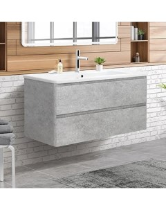 Тумба с раковиной Albano Cer 105 подвесная cemento verona grigio Belbagno