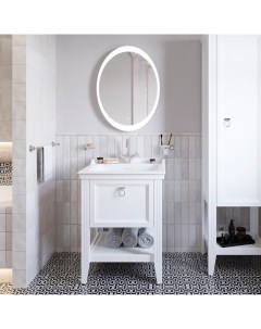 Мебель для ванной Valarte 65 матовая белая с зеркалом DIWO Ярославль 57 с подсветкой Vitra
