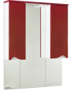 Зеркало шкаф Эйфория 100 красное с подсветкой Bellezza