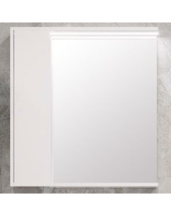 Зеркало шкаф Стоун 80 белый глянец с подсветкой Акватон