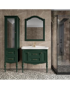 Мебель для ванной Эстетика 100 зеленая подвесная ручки золото Valenhouse