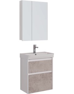 Мебель для ванной Combi 60 бетон белая глянцевая Lemark