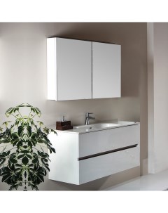Мебель для ванной Vallessi 100 белая с белой раковиной Armadi art