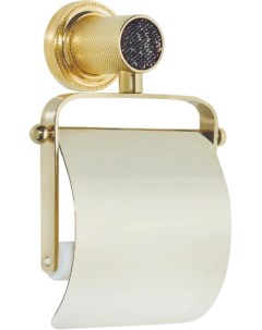 Держатель туалетной бумаги Royal Cristal Black Gold с крышкой золото Boheme