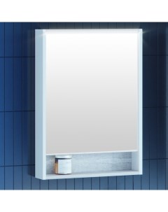 Зеркало шкаф Капри 60 R с подсветкой бетон пайн Акватон