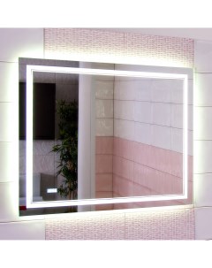 Зеркало Эстель 2 100 с подсветкой с часами сенсор на корпусе Бриклаер