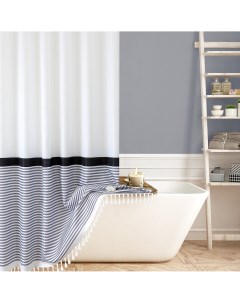 Штора для ванной Stripe White Grey 183х213 см Carnation home fashions