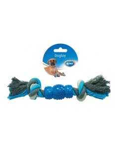 Игрушка для собак веревочная с резиновым центром Кость синяя 23см Бельгия Duvo+