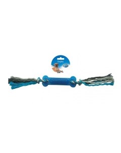 Игрушка для собак резиновая Кость с веревками синяя 45см Бельгия Duvo+