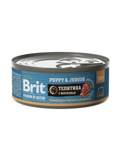 Premium by Nature Dog Puppy Junior Корм влаж телятина с морковью д щенков конс 100г Brit*