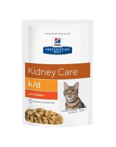 HILLS Diet K D Kidney Корм влаж диет курица лечение заболеваний почек д кошек пауч 85г Hill`s