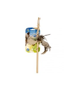 Игрушка для кошек удочка дразнилка Птичка с перьями бежевая Бельгия Duvo+