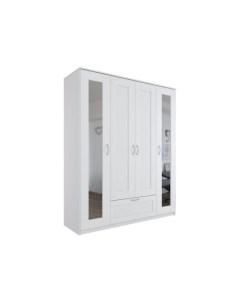 Распашной шкаф Сириус 190 50 см С двумя зеркалами Прямые Белый 156 Шведский стандарт