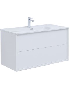 Мебель для ванной Lino 80 см белая глянцевая 2 ящика Aquanet