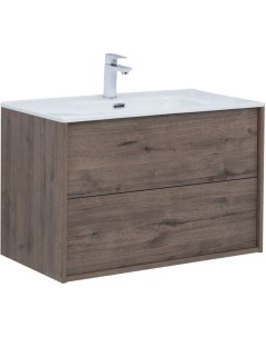 Мебель для ванной Lino 80 см дуб веллингтон 2 ящика Aquanet