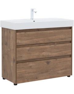 Мебель для ванной Nova Lite 100 см дуб рустикальный 3 ящика Aquanet