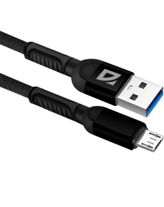 Кабель USB Micro USB 2 4A 1 м черный F167 87105BLA Defender