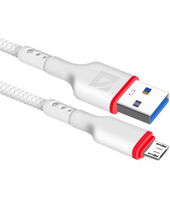 Кабель USB Micro USB 2 4A 1 м белый F156 87112WHI Defender