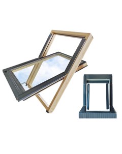 Окно мансардное Optimal деревянное 780х1400 мм одностворчатое с окладом Citisky