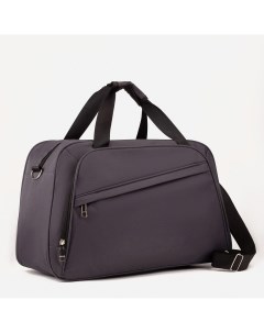 Сумка дорожная на молнии 2 наружных кармана держатель для чемодана длинный ремень цвет серый Nobrand