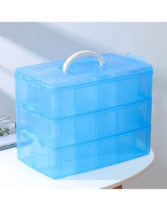 Органайзер для хранения пластиковый 3 яруса 30 отделений 32 18 24 см цвет голубой Nobrand