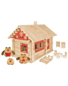 Конструктор Избушка три медведя с куклами мебелью и росписью 1 Пелси