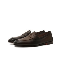 Кожаные пенни лоферы Santoni