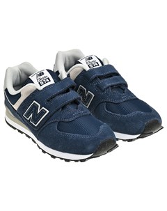 Кроссовки с лого в тон темно синие New balance