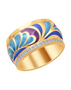 Кольцо из золота с эмалью и бриллиантами Sokolov